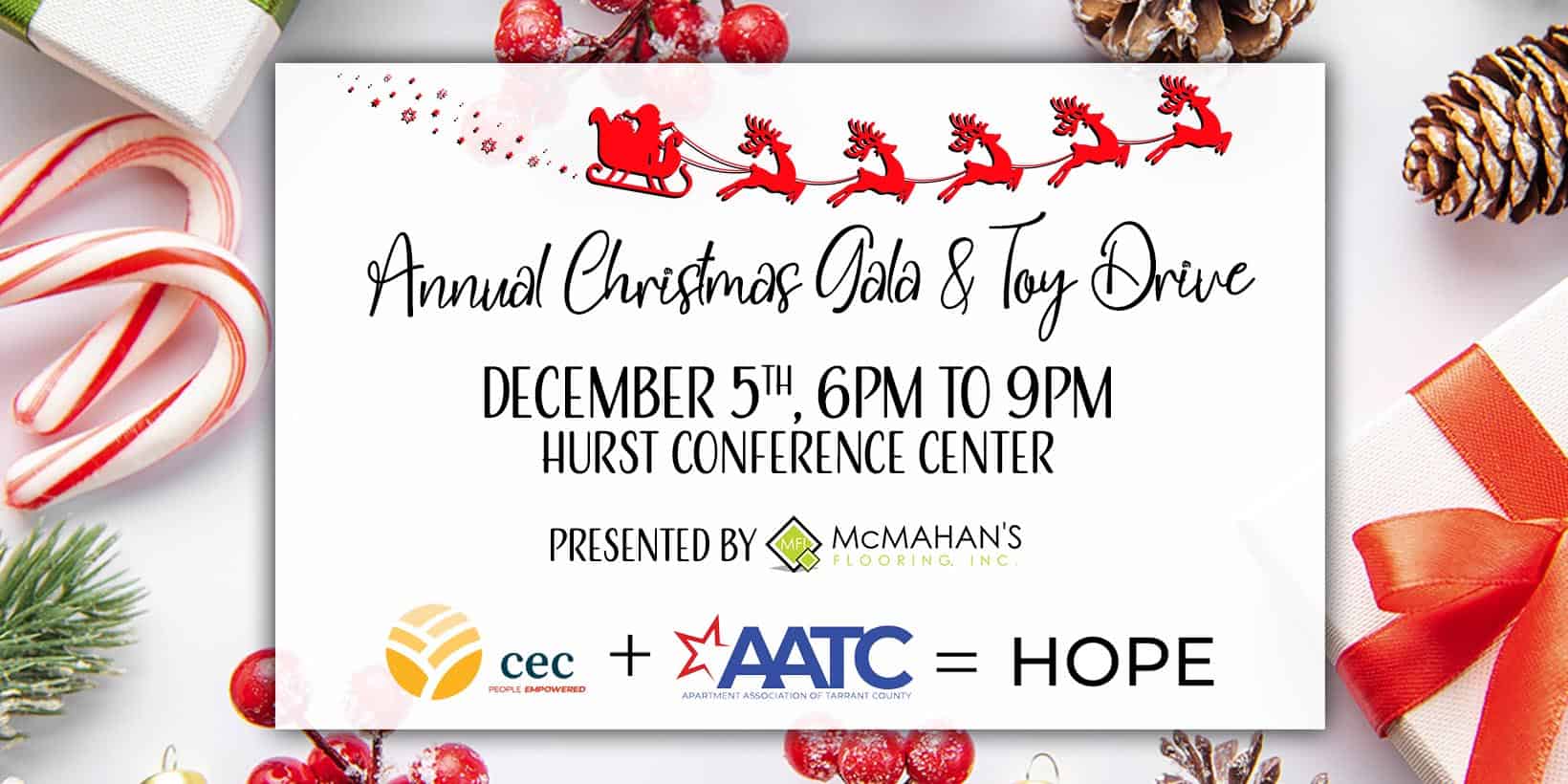 Attend our Upcoming Christmas Gala and Toy Drive